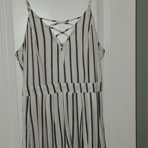 Impeccable Pig black & white Striped Maxi Romper Jumpsuit - Picture 6 of 17